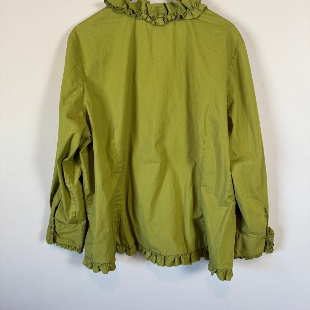 Olive Green Ruffle Blouse - Picture 5 of 10